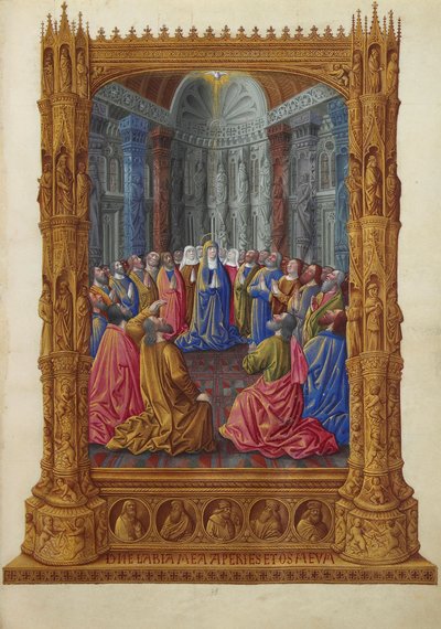 Folio 79r - Pentecostés — Hermanos Limbourg