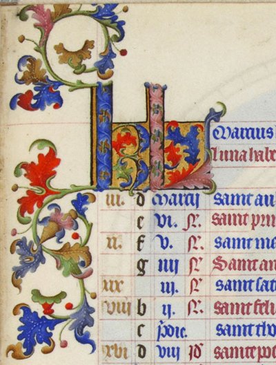 Initiales KL de Mars - Très Riches Heures du duc de Berry - f4r — Hermanos Limbourg