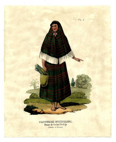 Femme de Cindad Rodrigo - Province de Yucatan (BM 1952,0517.40) — Claudio Linati