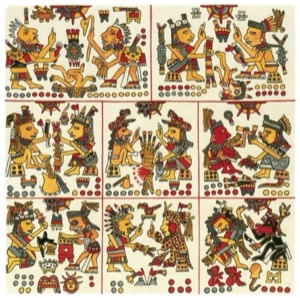 Códice Maya: — Escenas de rituales y mitología prehispánica — Tlacuilo anónimo, tradición mixteca-puebla (Códice Borgia)