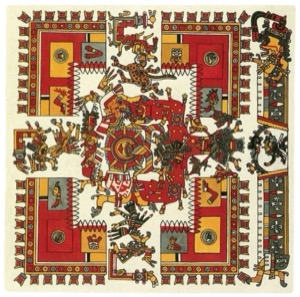 Códice Maya: — Representación de seres y rituales cósmicos — Tlacuilo anónimo, tradición mixteca-puebla (Códice Borgia)