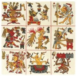 Códice Maya: — Escenas Rituales y Mitológicas — Tlacuilo anónimo, tradición mixteca-puebla (Códice Borgia)