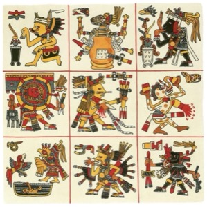 Viñetas del Códice Borbónico: Escenas Mitológicas y Rituales — Anónimo tlacuilo mexica (Códice Borbónico)