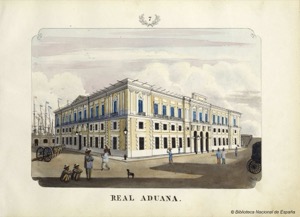 Real Aduana: una acuarela de edificio histórico — José Honorato Lozano