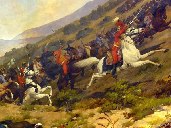 Carga de caballería en la batalla