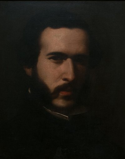 Retrato oscuro de hombre barbudo — Martín Tovar y Tovar