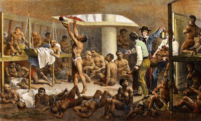 Trato de esclavos en un barco — Mauricio Rugendas