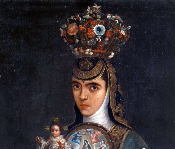 Monja coronada con flores y palma — Monjas Coronadas