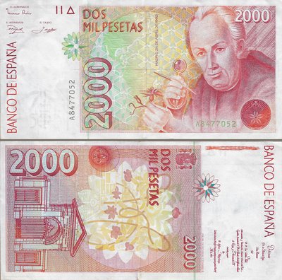 Billete de dos MIL pesetas — José Celestino Mutis