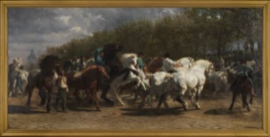 Escena de equitación y multitud en un evento al aire libre — Originales Met