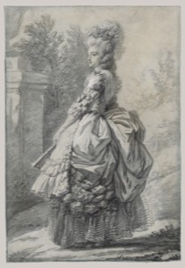 Dama de la corte con atuendo rococó y peinado elaborado — Originales Met