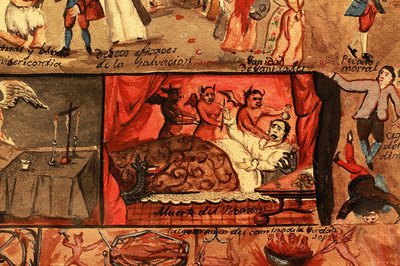 Muerte del pecador - Mural (Detalle). Ca. 1834-1841 — Pancho Fierro