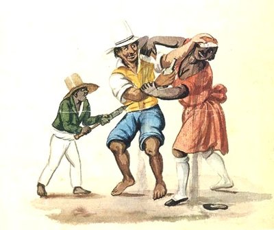 Pelea de hombres con cuchillos — Pancho Fierro