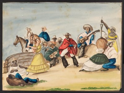 Fiesta popular con música y baile — Pancho Fierro
