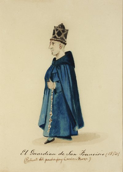 Guardia franciscano con hábito azul — Pancho Fierro