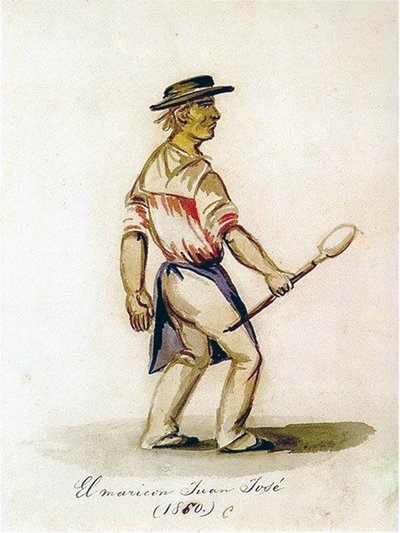 Hombre con sombrero y herramienta — Pancho Fierro