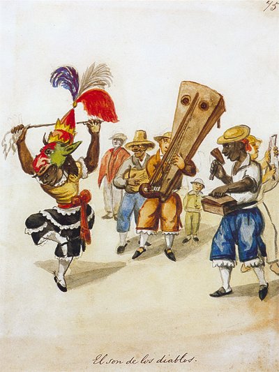 Danza de torito con músicos y espectadores — Pancho Fierro