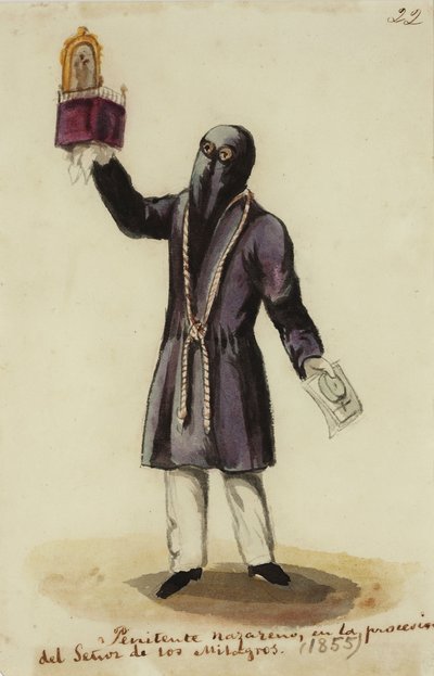 Penitente nazareno con imagen y papel — Pancho Fierro