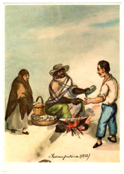 Vendedora de pescado frito en Lima — Pancho Fierro
