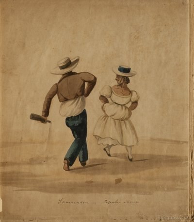 Danza popular limeña con pareja de bailarines