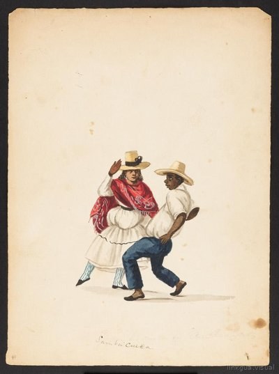 Danza de pareja con sombreros de paja