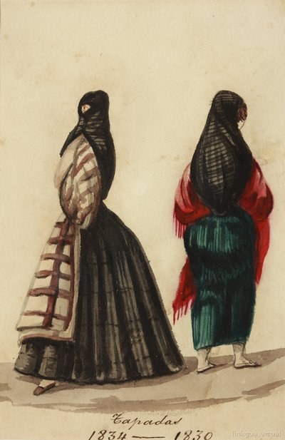Mujeres con capuchas y mantos — Pancho Fierro