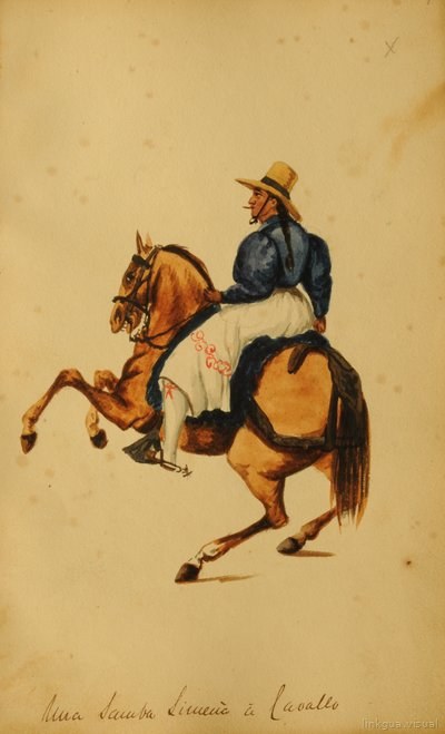 Mujer con sombrero a caballo