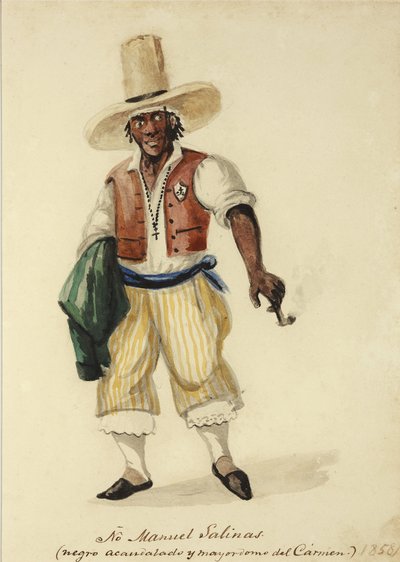 Hombre con sombrero de paja y chaleco — Pancho Fierro