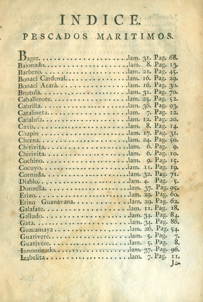 Descripción de diferentes piezas de historia natural, lámina — Antonio Parra