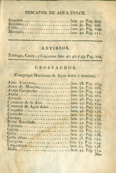 Descripción de diferentes piezas de historia natural, lámina — Antonio Parra