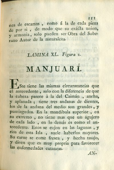 Descripción de diferentes piezas de historia natural, lámina — Antonio Parra