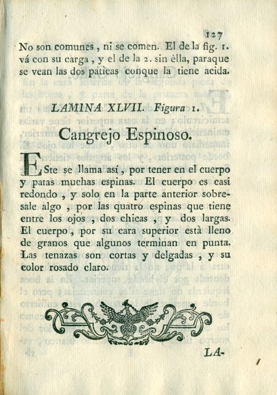 Descripción de diferentes piezas de historia natural, lámina — Antonio Parra