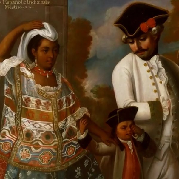 Familia mestiza de la Nueva España — Pintura de Castas