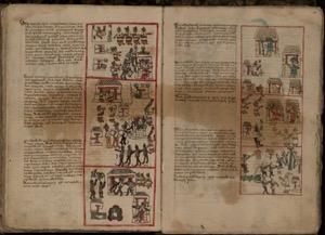 Códice Mixteco — Con glifos y escenas — Fray Bernardino de Sahagún