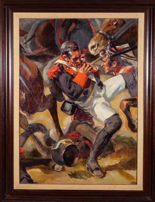 Combate a caballo en batalla histórica