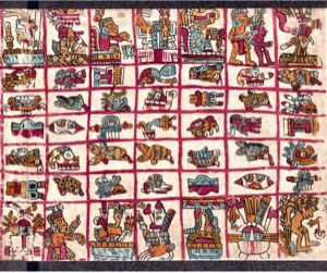 Códice Tonalpohualli: — Representación de un calendario adivinatorio mexica — Anónimo mesoamericano