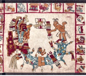 Representación de una ceremonia o mitología prehispánica — Anónimo mesoamericano