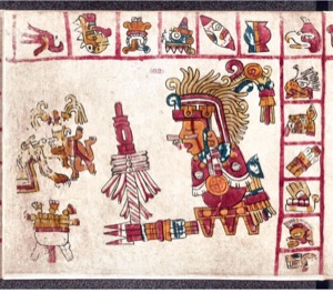 Códice Prehispánico — Con escena ritual y glifos — Anónimo mesoamericano