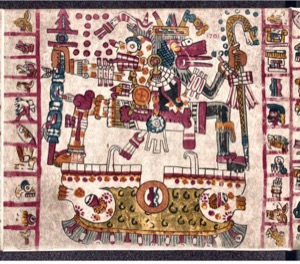 Deidad Mexica con ricos ornamentos y glifos — Anónimo mesoamericano