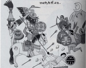 Escena de combate mexica — Anónimo tlacuilo mexica