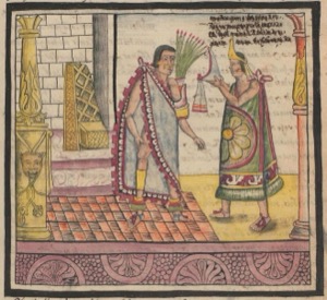 Coronación de moctezuma II en el folio — Anónimo tlacuilo mexica