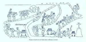 Transportación de armamento — Anónimo tlacuilo mexica