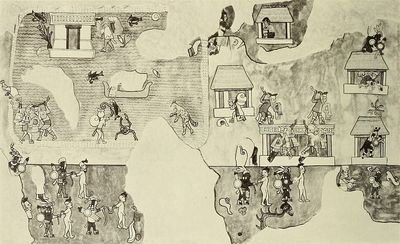 Codex Borgia, página, nº 61 — Anónimo (códice prehispánico)