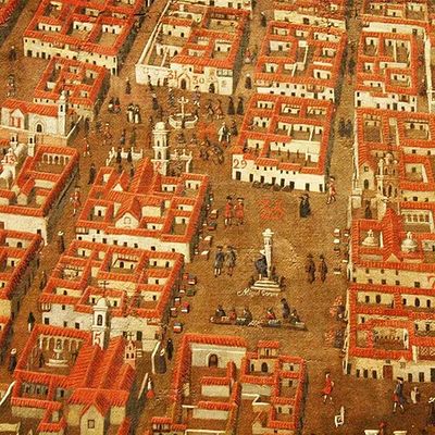 Vista de la Plaza Mayor de Lima — Miguel de Gorra