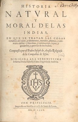 Historia Natvral y Moral de las Indias — Anónimo