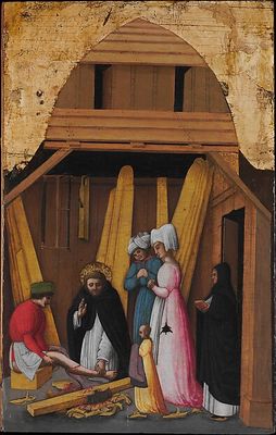 Santo Domingo sanando a un hombre — Anónimo (arte colonial)