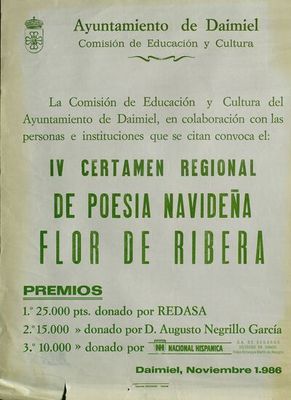 IV Certamen Regional de Poesía Navideña Flor de Ribera — Anónimo (ilustración botánica)