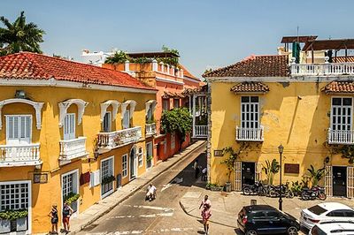 Escena callejera en Cartagena, Colombia — Anónimo
