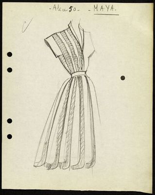 Boceto de vestido "Maya" — Anónimo (arte prehispánico)