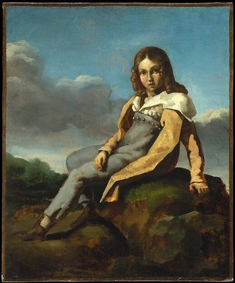Niño sentado en una roca — Francisco de Goya